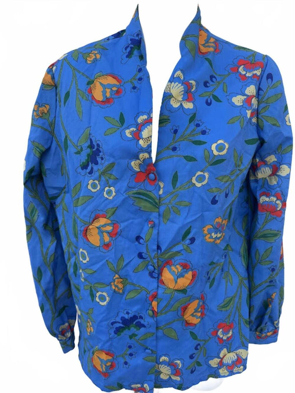 Herman Geist Floral Blue Blouse